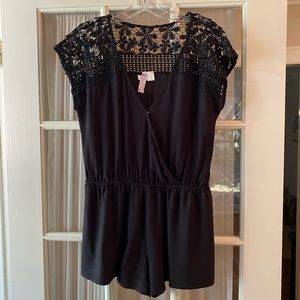Alya black lace romper